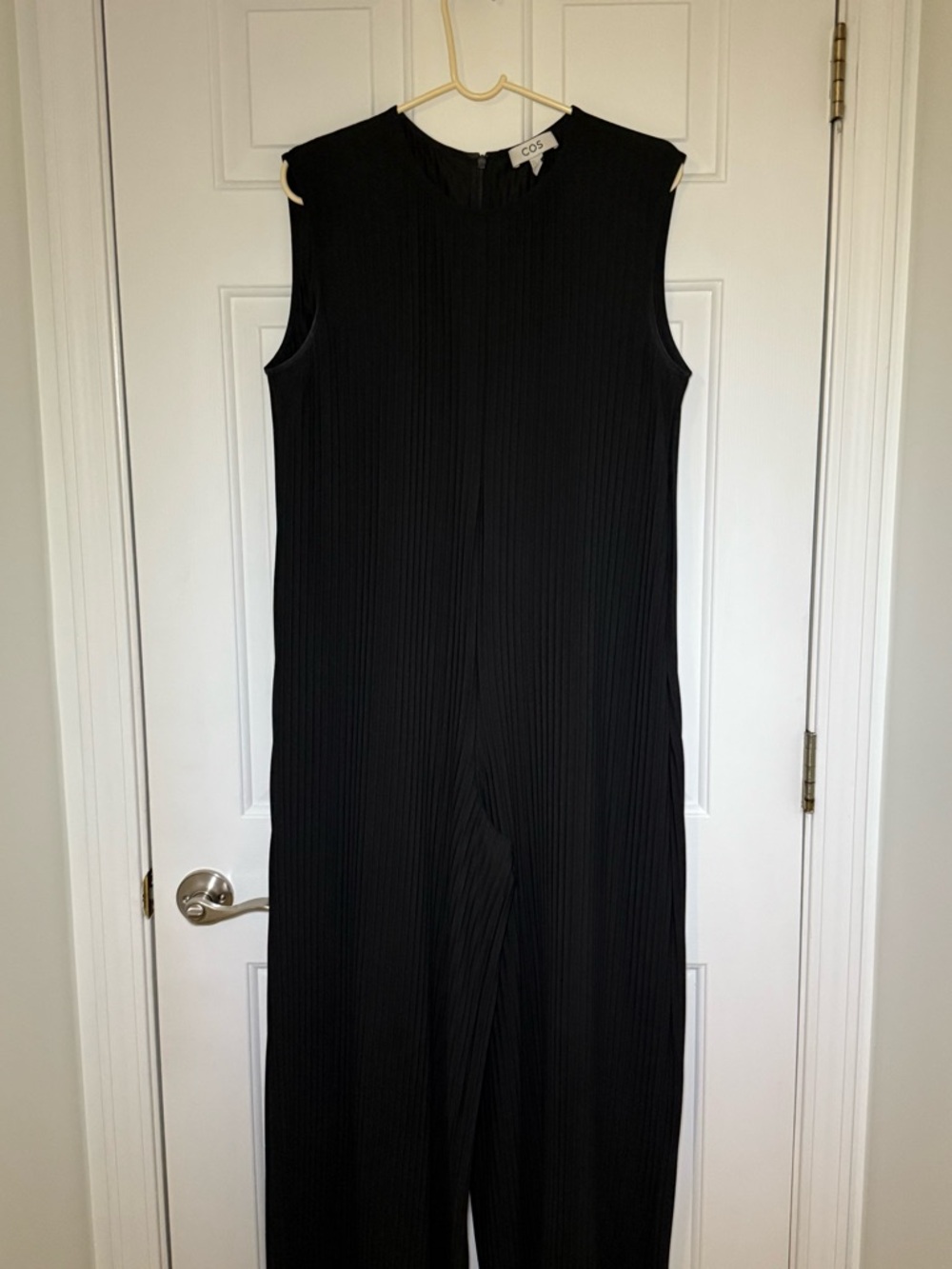 COS Black Sleeveless Pleated Jumpsuit with Back Zip